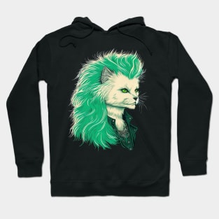 80s Metal Cat With Mullet Hoodie